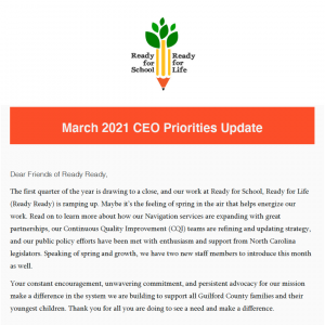 Click to open the March 2021 CEO Priorities update email