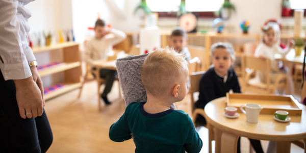 Young children in a child care setting - stock photo